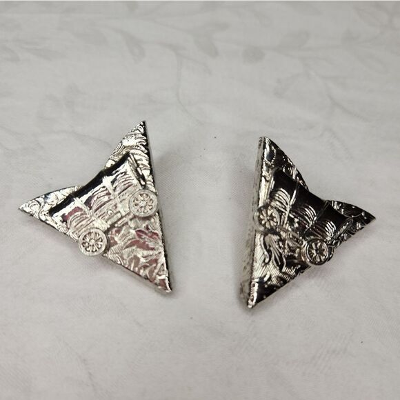 Country Western Silver Collar Tips - Picture 1 of 3